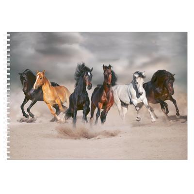Bellatio Decorations schetsboek- tekenboek - kleurboek - A4 - Paarden print - 50 vellen blanco Bellatio Decorations schetsboek- tekenboek - kleurboek - A4 - Paarden print - 50 vellen blanco