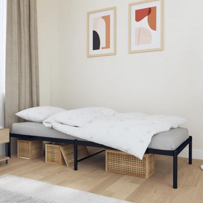 Bedframe metaal zwart 80x200 cm