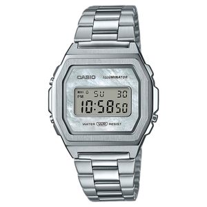 Casio A1000D-7EF Horloge Vintage digitaal zilverkleurig 38 mm