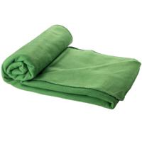 Fleece deken of plaid - bank/bed - groen - 150 x 120 cm - reisdeken met tasje