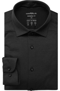 Marvelis Dynamic Flex Modern Fit Overhemd zwart, Motief