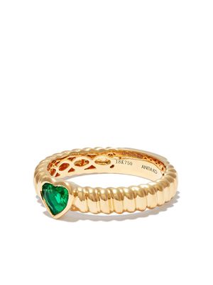 Anita Ko bague Thin Zoe en or 18ct sertie d'émeraude - Jaune