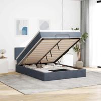 Ottoman bed met matras 140x190cm fluweel donkergrijs