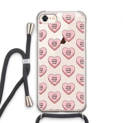 Chicks before dicks: iPhone 8 Transparant Hoesje met koord