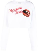 MOSCHINO JEANS sweat en coton à logo imprimé - Blanc