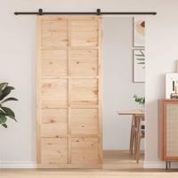 Schuifdeur Bruin 90 x 210 cm Massief grenenhout