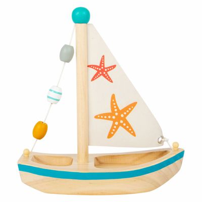 Small Foot badspeelgoed houten zeilboot zeester