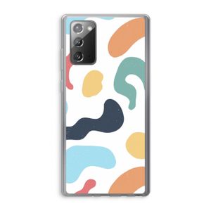 Memphis Shapes Blue: Samsung Galaxy Note 20 / Note 20 5G Transparant Hoesje