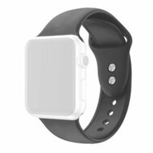 Siliconen sportbandje - Donkergrijs - Dubbele druksluiting - Geschikt voor Apple Watch 42mm / 44mm / 45mm / 49mm