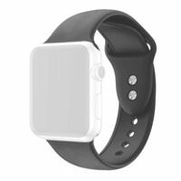 Siliconen sportbandje - Donkergrijs - Dubbele druksluiting - Geschikt voor Apple Watch 42mm / 44mm / 45mm / 49mm