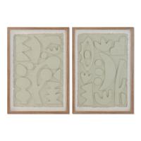 Schilderij Home ESPRIT Beige Abstract Scandinavisch 50 x 3 x 70 cm (2 Stuks)