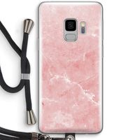 Roze marmer: Samsung Galaxy S9 Transparant Hoesje met koord