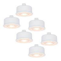 6x LED Module - Dimbaar - 3.8W 270lm - 2700K warm wit - Vervangt 50 Watt - GU10 fitting - Plat - Universele fitting
