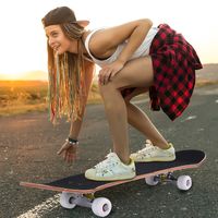 Skateboard voor Beginners Complete Cruiser met ABEC-7 Kogellagers 7-laags Longboard 79 x 20cm