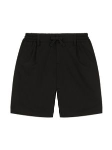 Dolce & Gabbana Kids short en coton à plaque logo - Noir