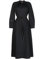 Yves Salomon robe-chemise mi-longue à taille ceinturée - Noir