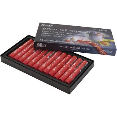 Gallery Oliepastel, L: 7 cm, d 11 mm, dikte 11 mm, scarlet, 12 stuk/ 1 doos