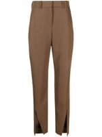 Balmain pantalon fuselé à détail de fente - Marron