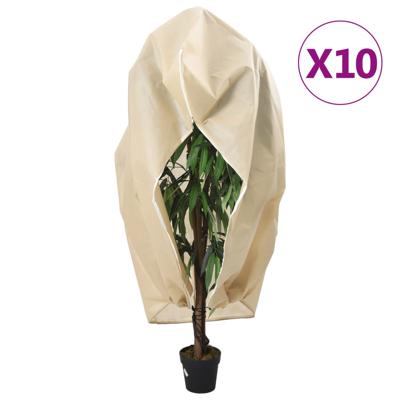 Plantenhoezen met ritssluiting 10 st 70 g/m² 1x1,55 m