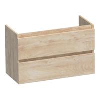 Brauer Joy - Onderkast Ondiep - 80 cm - met 2 Softclose Lades Greeploos en 1 Sifon Uitsparing - Forest Wheat