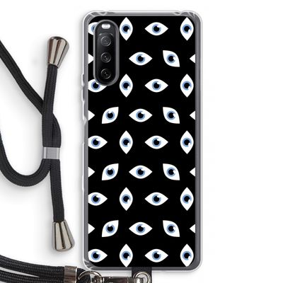 Eyes pattern: Sony Sony Xperia 10 III Transparant Hoesje met koord