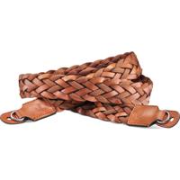 Leica 14698 Carrying Strap, flat braided rayon & leather cord, cognac