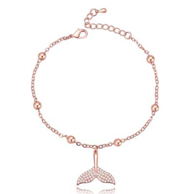 Rose Damesarmband Verstelbaar met Walvis Vin en Zirkonia