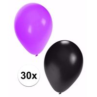 Feest Halloween ballonnen 30 stuks zwart/paars