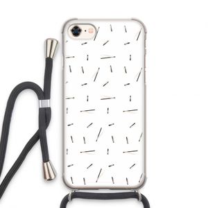 Hipster stripes: iPhone 7 Transparant Hoesje met koord