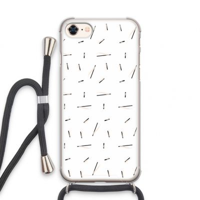 Hipster stripes: iPhone 7 Transparant Hoesje met koord