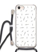Hipster stripes: iPhone 7 Transparant Hoesje met koord