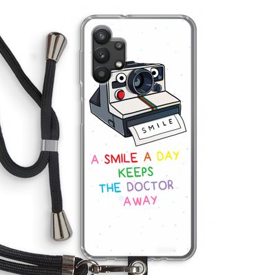 Smile: Samsung Galaxy A32 5G Transparant Hoesje met koord
