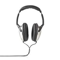 Nedis HPWD1201BK hoofdtelefoon/headset Hoofdtelefoons Bedraad Hoofdband Muziek Zwart, Zilver - thumbnail