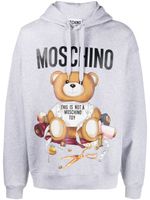 Moschino hoodie en coton à imprimé ourson - Gris