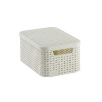 Curver opbergmand met deksel klein - wit - 13x29x19 cm Curver opbergmand met deksel klein - wit - 13x29x19 cm