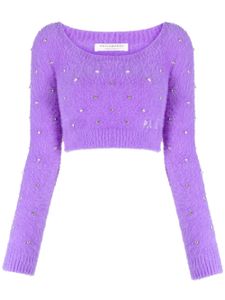 Philosophy Di Lorenzo Serafini pull crop à ornements en cristal - Violet