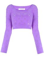 Philosophy Di Lorenzo Serafini pull crop à ornements en cristal - Violet