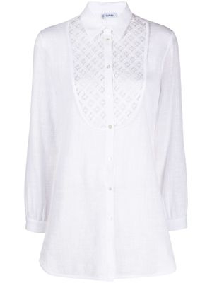 La Perla chemise à plastron brodé - Blanc
