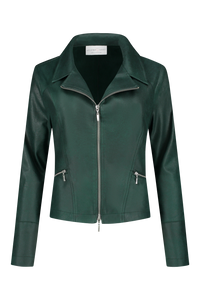 Helena Hart - Emerald groen Jasje kort biker - Maat S