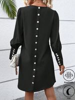 Plain Buttoned Simple Dress - thumbnail