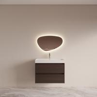 Badmeubelset BWS Riga met Lako Wastafel Wit 80 cm Bruin Eiken