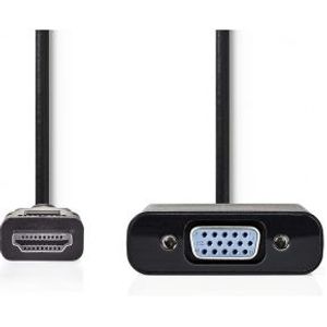 HDMI - VGA-kabel | HDMI-connector - VGA female + 3,5 mm uitgang | 0,2 m | Zwart [CCGB34900BK02]