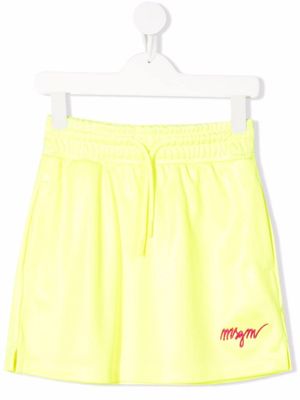 MSGM Kids jupe de sport à logo brodé - Jaune