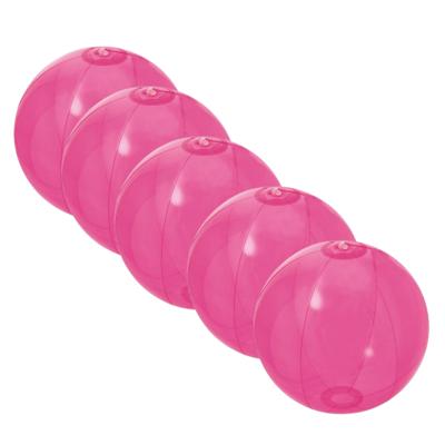 Strandbal - 5x - roze - opblaasbare bal - 30 cm - strandspeelgoed