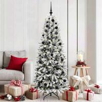 VidaXL Kunstkerstboom wit 180 cm pvc en plastic en staal en pe