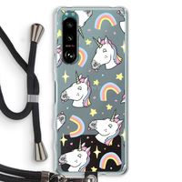 Rainbow Unicorn: Sony Xperia 5 III Transparant Hoesje met koord