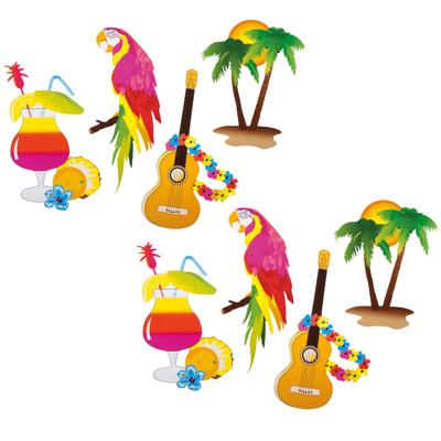Boland Muurversiering Hawaii - 2x stuks - 35 cm - tropisch thema - versiering Boland Muurversiering Hawaii - 2x stuks - 35 cm - tropisch thema - versiering