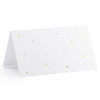 Naamkaartjes/plaatskaartjes Stippen - Bruiloft - wit/goud - 10x stuks - 10 x 6 cm Naamkaartjes/plaatskaartjes Stippen - Bruiloft - wit/goud - 10x stuks - 10 x 6 cm