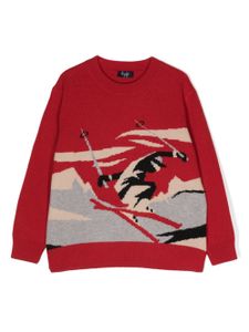 Il Gufo pull en maille intarsia - Rouge