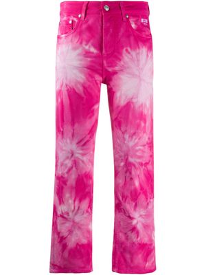 MSGM jean crop à imprimé tie dye - Rose